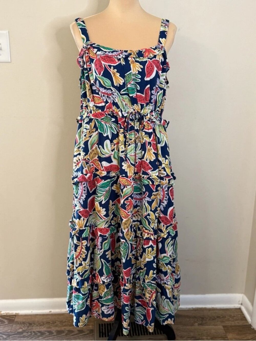 Davi & Dani tropical floral sleeveless maxi sundress